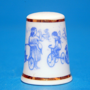 Meg-Unwin-1992-Games-Children-Play-Children-Playing-On-Bicycles-Thimble-B159-165262377810
