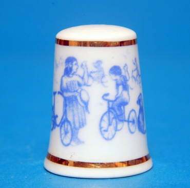 Meg-Unwin-1992-Games-Children-Play-Children-Playing-On-Bicycles-Thimble-B159-165262377810