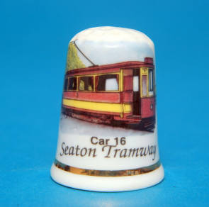 Seaton-Tramway-Car-16-Devon-China-Thimble-B127-165198535331