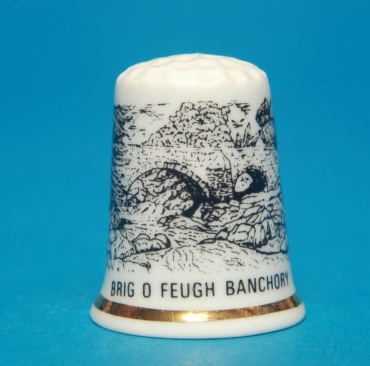 Brigo-O-Feugh-Banchory-Scotland-BlackWhite-China-Thimble-B33-164175442652