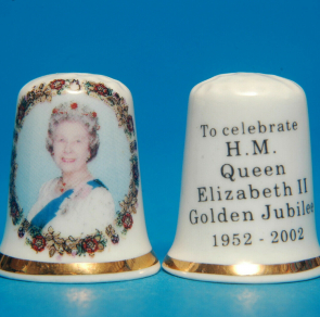 SPECIAL-OFFER-H-MQueen-Elizabeth-Golden-Jubilee-1952-2002-No-2-Thimble-B171-164339338102