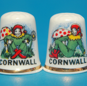 Special-Offer-Cornwall-Pixies-Set-Of-2-ChinaThimbles-B163-154194026133