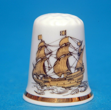 Special-Offer-Golden-Galleon-China-Thimble-B161-164791960113