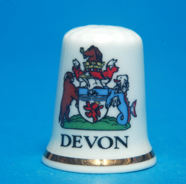 Devon-Coat-of-Arms-China-Thimble-B158-163777812726