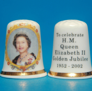 SPECIAL-OFFER-H-MQueen-Elizabeth-Golden-Jubilee-1952-2002-No-1-Thimble-B171-154047077937