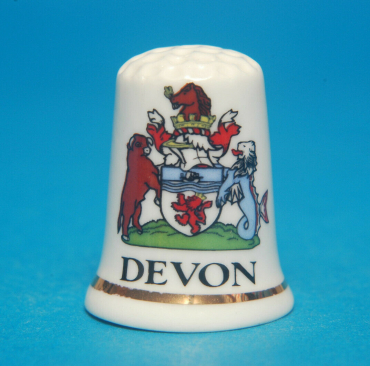 Devon-Coat-of-Arms-China-Thimble-B136-153558995588