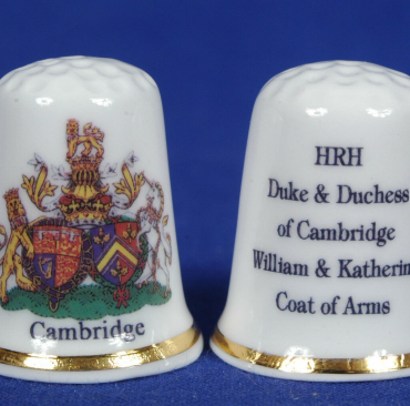 SPECIAL-OFFER-Coat-of-Arms-HRH-Duke-Duchess-of-Cambridge-China-Thimble-B122-161133163988