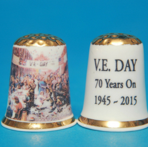 SPECIAL-OFFER-VE-Day-70-Years-On-1945-2015-Gold-Top-China-Thimble-B36-154025587028
